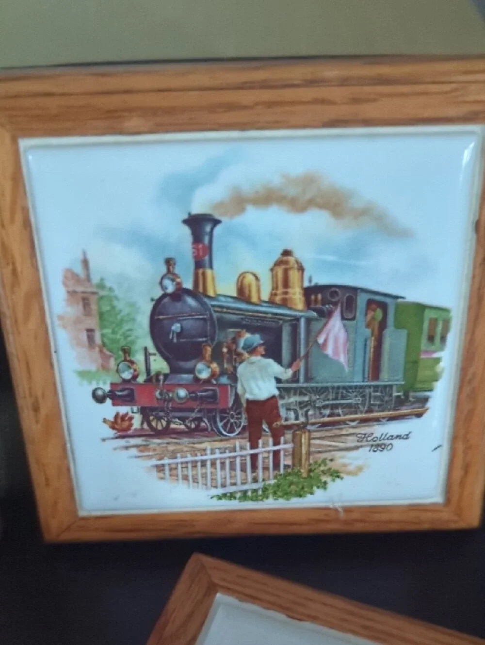 Vintage Train Tile Coasters set of 4